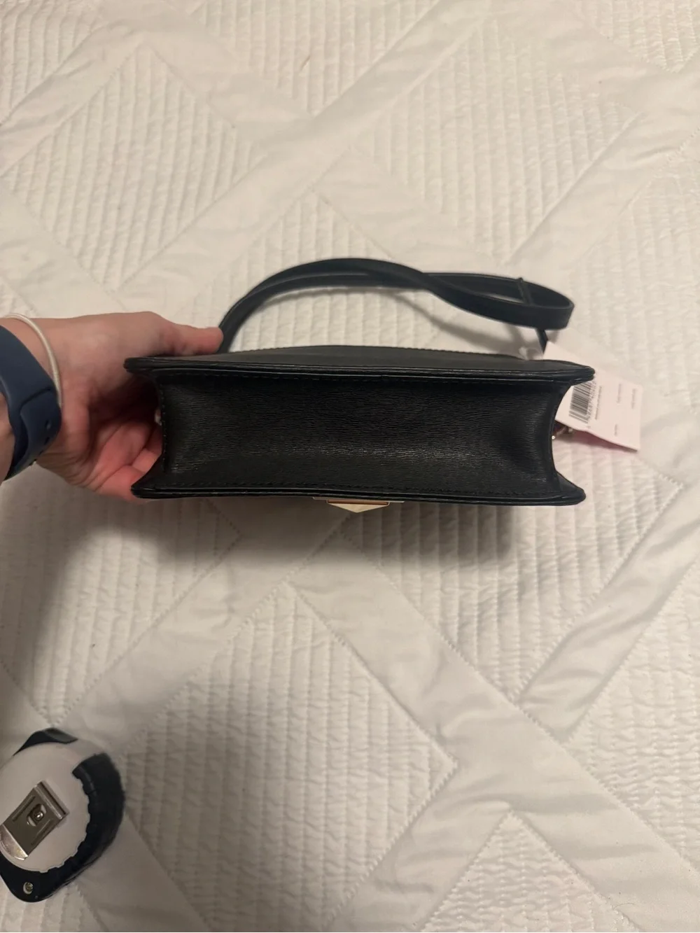 kate spade black crossbody with gold-tone clasp